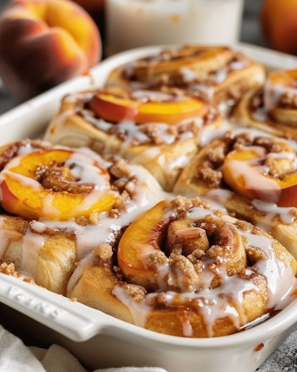 Cobble Rols Peach Cobbler Cinnamon Rolls | Sue Recipe