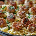 Garlic Butter Sausage Bites with Creamy Parmesan Pasta – A Perfect Weeknight Meal!