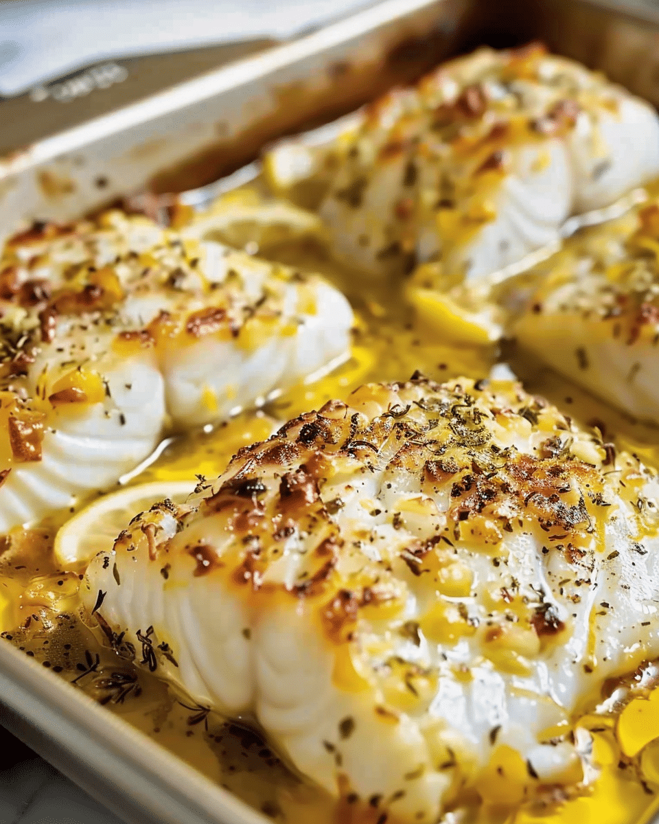 Baked Cod with Lemon and Garlic | Sue Recipe