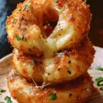 Mozzarella-Stuffed Onion Rings with Garlic Butter