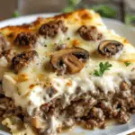 Creamy Mushroom & Ground Beef Bake