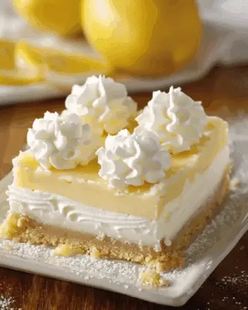 Lazy Day Lemon Cream Pie Bars | Sue Recipe