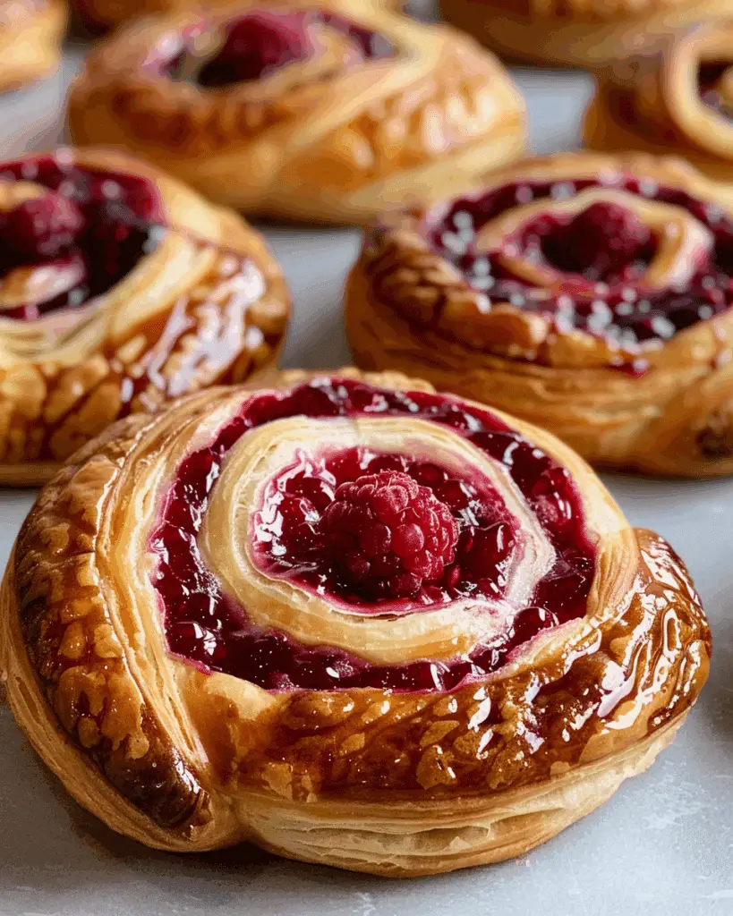 Sourdough Discard Raspberry Cream Cheese Danishes