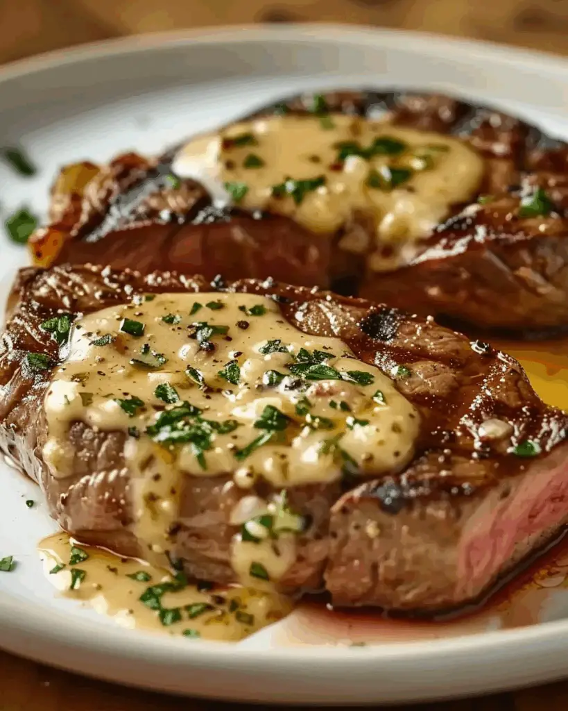 Juicy Steak with Creamy Garlic Sauce