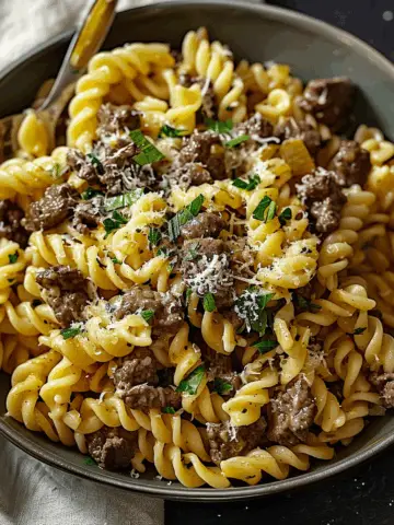 One-Pot Beef and Cheddar Ranch Pasta