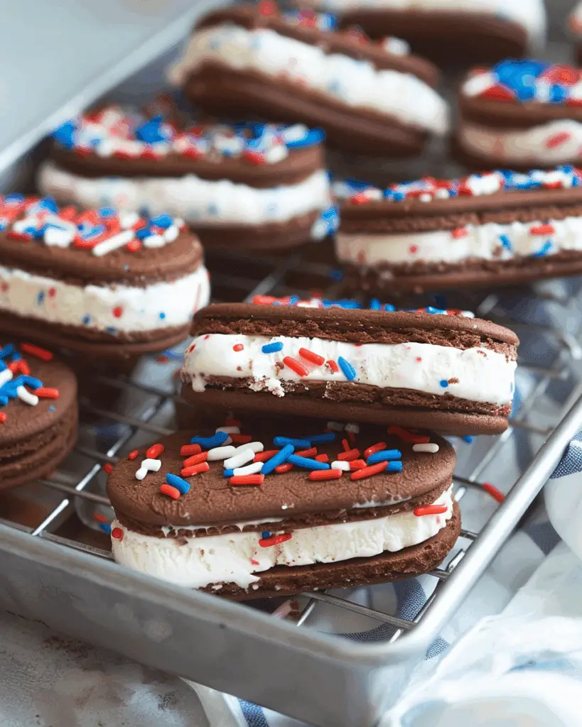Patriotic Mini Ice Cream Sandwiches