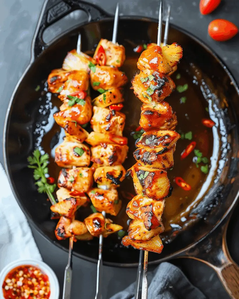 BBQ Pineapple Chicken Kabobs