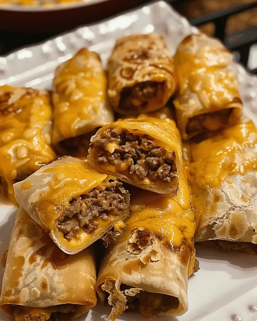 Cheeseburger Egg Rolls Recipe