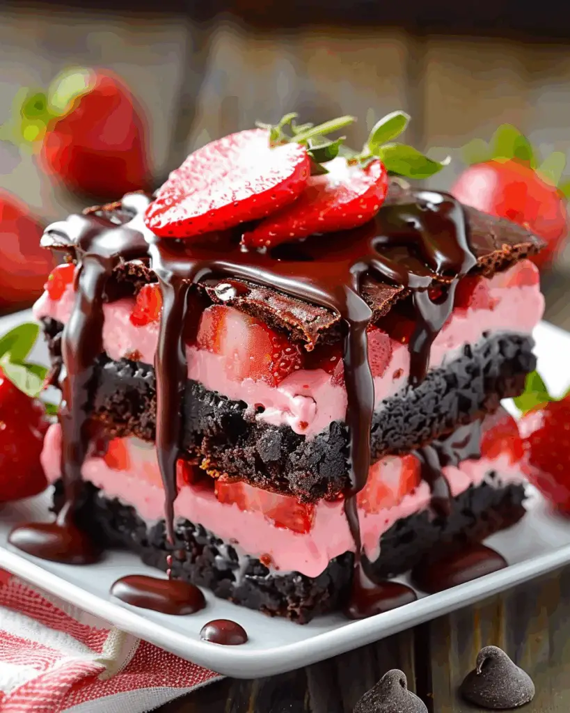 Chocolate-Covered Strawberry Brownies