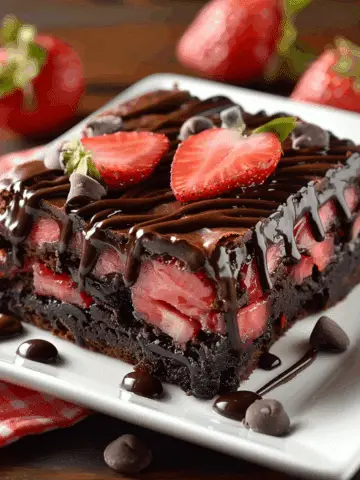 Chocolate-Covered Strawberry Brownies