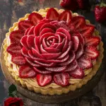 Strawberry Rose Tart with Custard Cream
