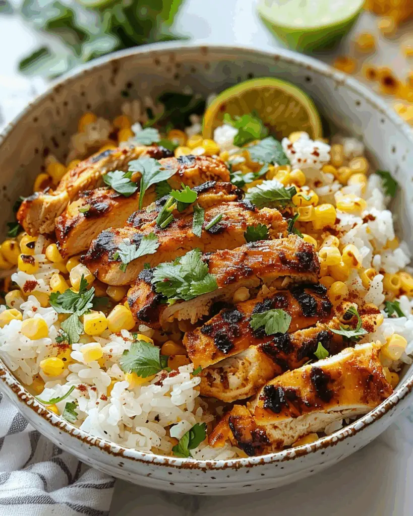Street Corn Chicken Rice Bowl