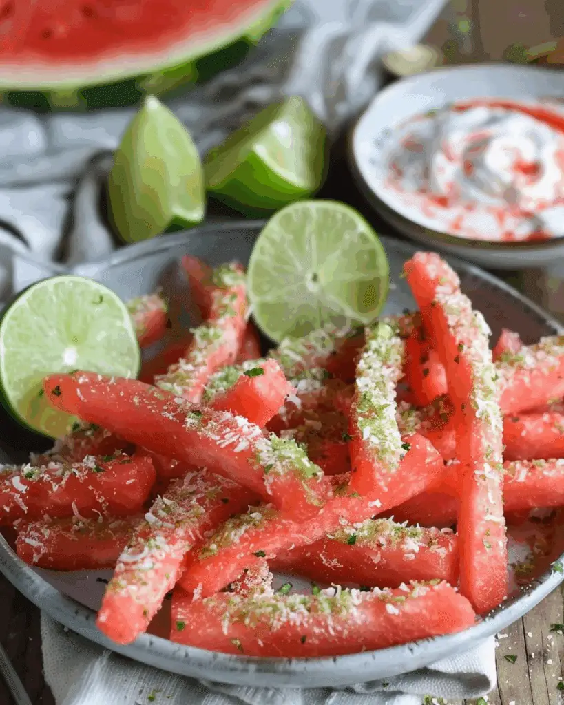 Watermelon Fries with Coconut Lime Dip