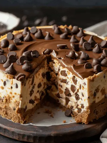 Chocolate Chip Cookie Bottomed Cheesecake
