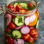 Pickled Cherry Tomatoes, Red Onions, and Cucumbers