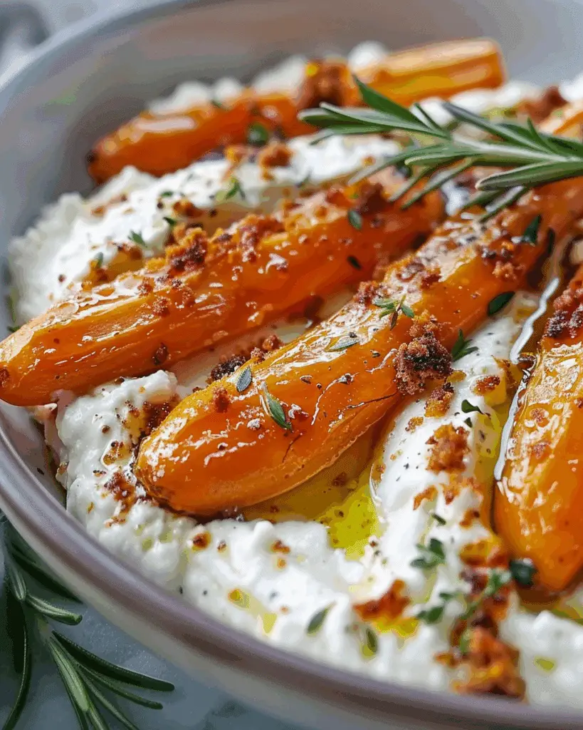 Roasted Carrots with Whipped Ricotta and Hot Honey