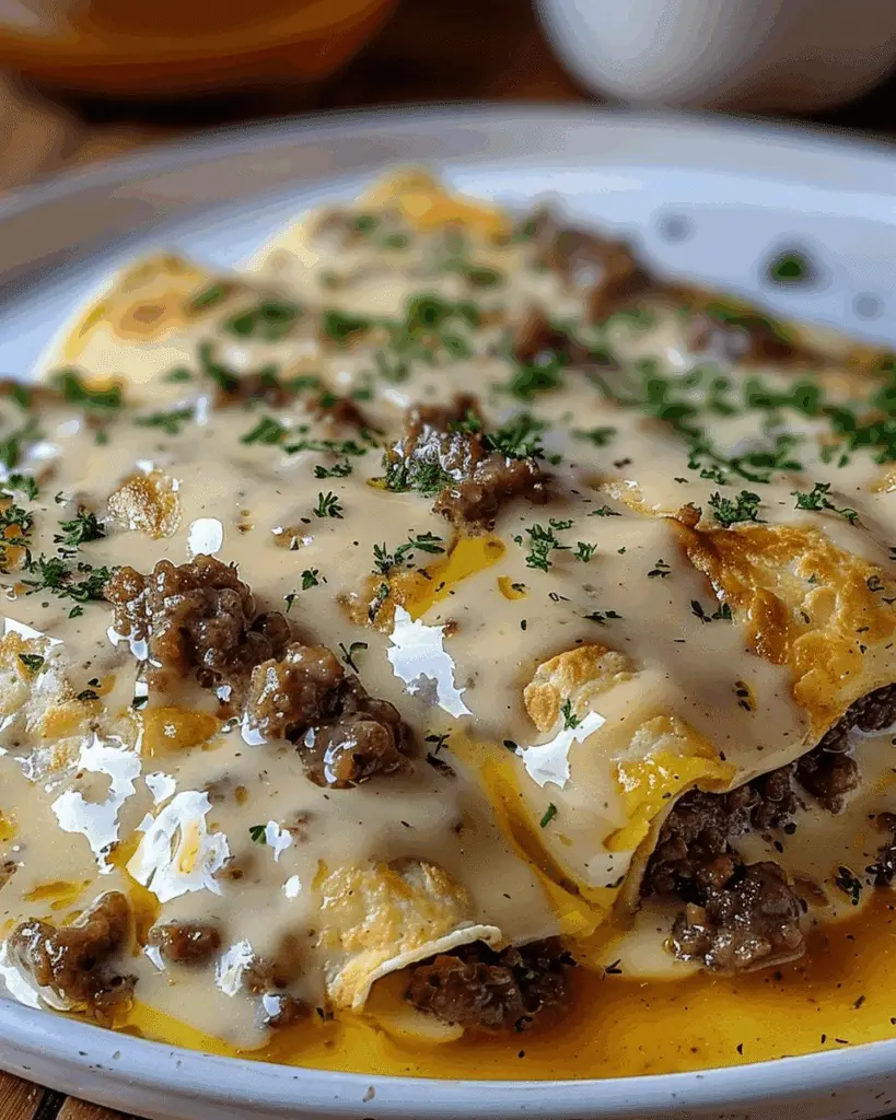 Southern Breakfast Enchiladas with Sausage Gravy