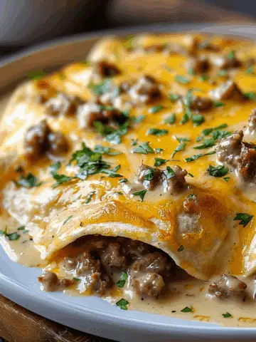 Southern Breakfast Enchiladas with Sausage Gravy