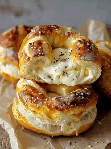 Mozzarella Stuffed Soft Pretzels