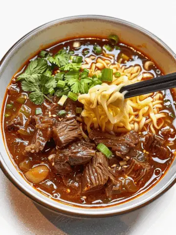 Savory Birria Ramen with Tender Beef and Rich Broth