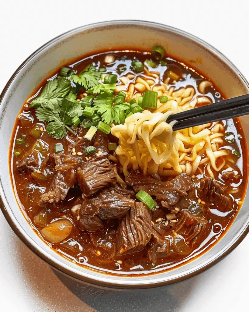 Savory Birria Ramen with Tender Beef and Rich Broth