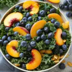 Summer Peach and Blueberry Kale Salad