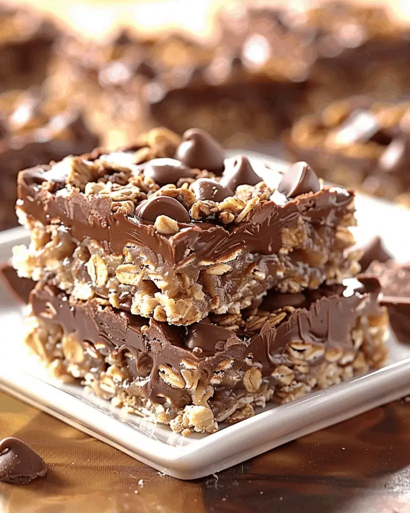 No Bake Chocolate Oatmeal Bars