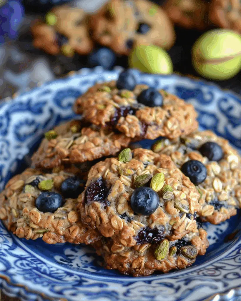 Blueberry Pistachio Oatmeal Cookies