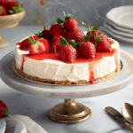 Classic New York Cheesecake with Fresh Strawberry Topping