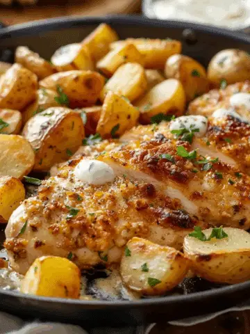 Garlic Parmesan Chicken and Potatoes (One-Pan Dinner)