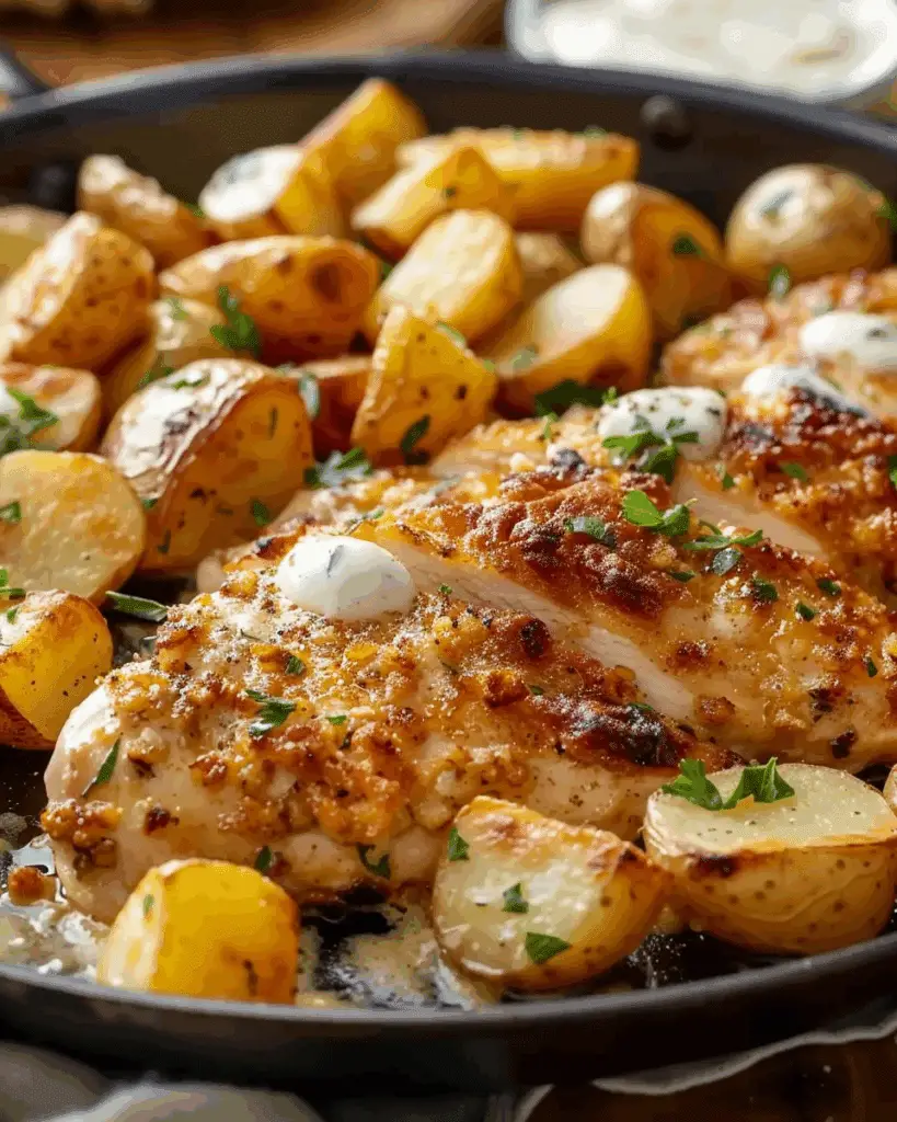 Garlic Parmesan Chicken and Potatoes (One-Pan Dinner)