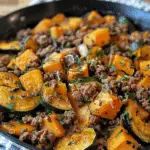 Ground Beef Zucchini Sweet Potato Skillet