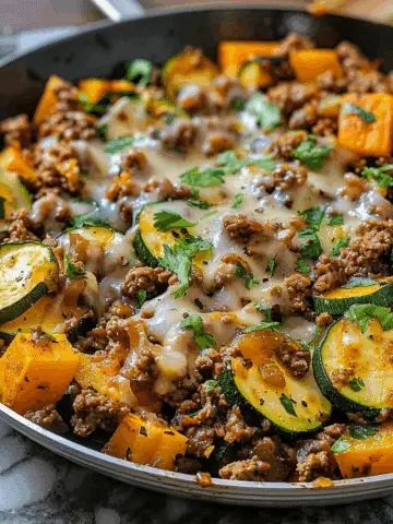 Ground Beef Zucchini Sweet Potato Skillet