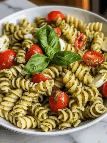 Pesto Caprese Pasta Salad