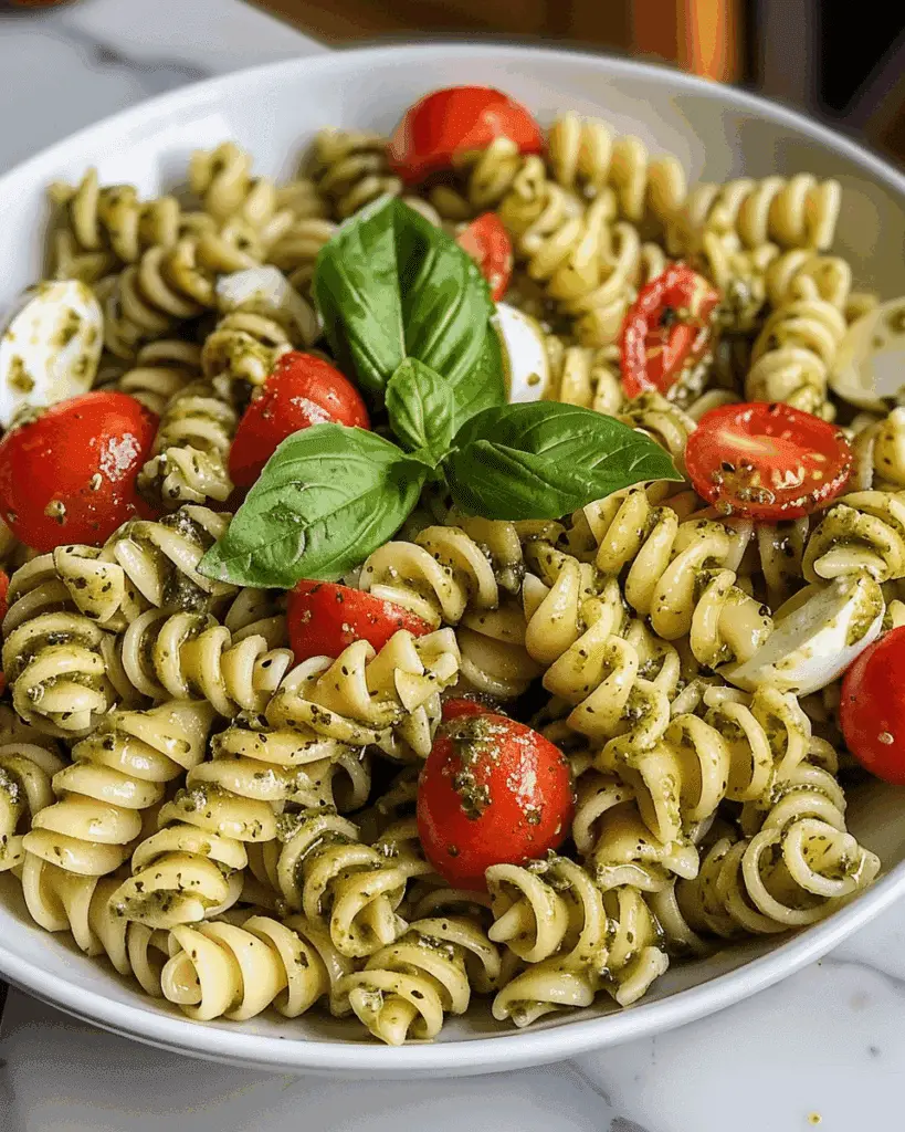 Pesto Caprese Pasta Salad