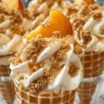 Peach Cobbler Cheesecake Cones