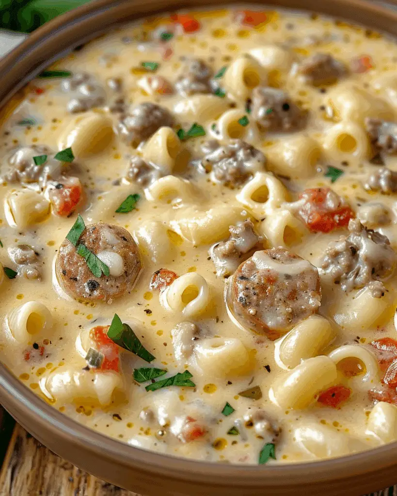 Creamy Parmesan Italian Sausage Ditalini Soup