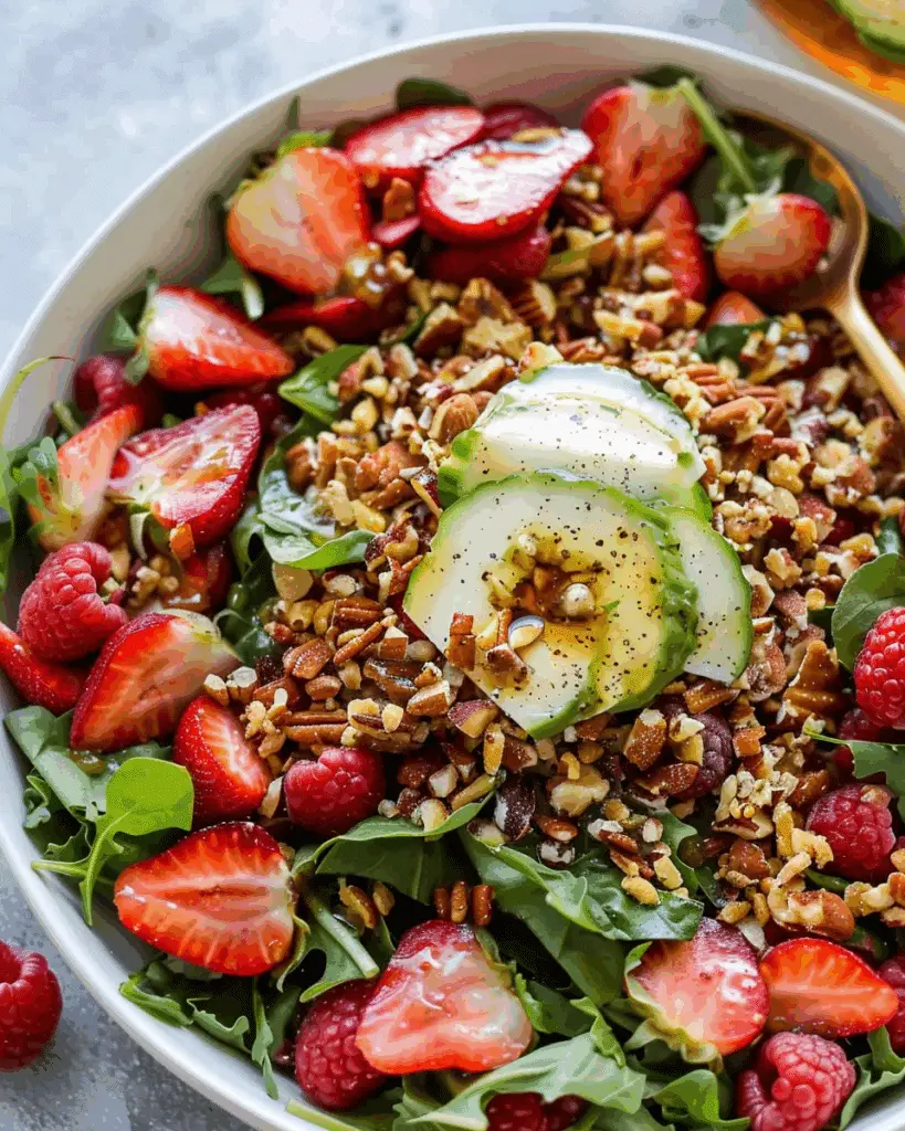 Strawberry Crunch Salad with Honey-Lemon Vinaigrette