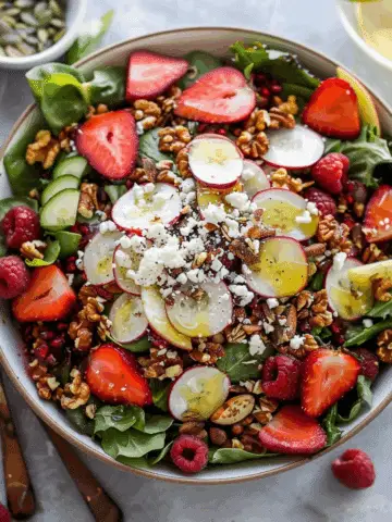Strawberry Crunch Salad with Honey-Lemon Vinaigrette