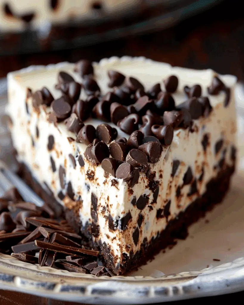 Chocolate Chip No Bake Cheesecake