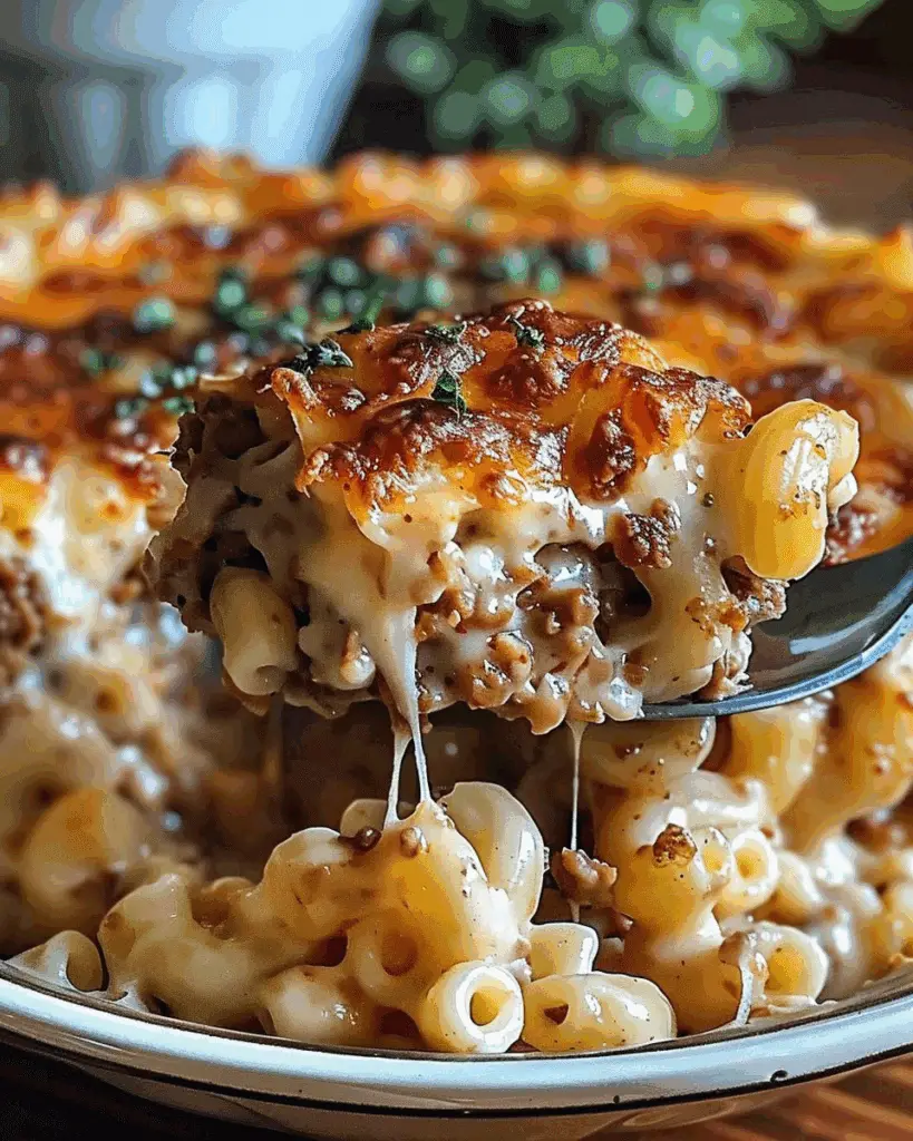 Mac and Cheese Meatloaf Casserole