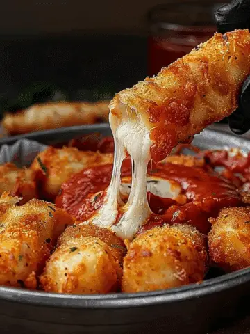 Crispy Mozzarella Sticks with Marinara Sauce & Creamy Dip