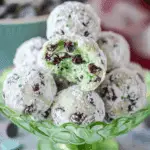 Mint Chocolate Chip Snowball Cookies