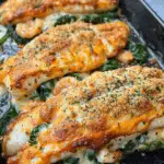 Stuffed Catfish with Cheese, Spinach, and Shrimp