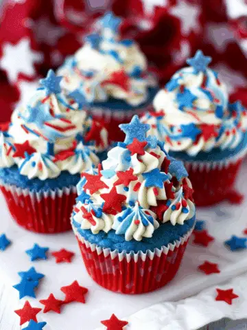 4th of July Mini Vanilla Cupcakes