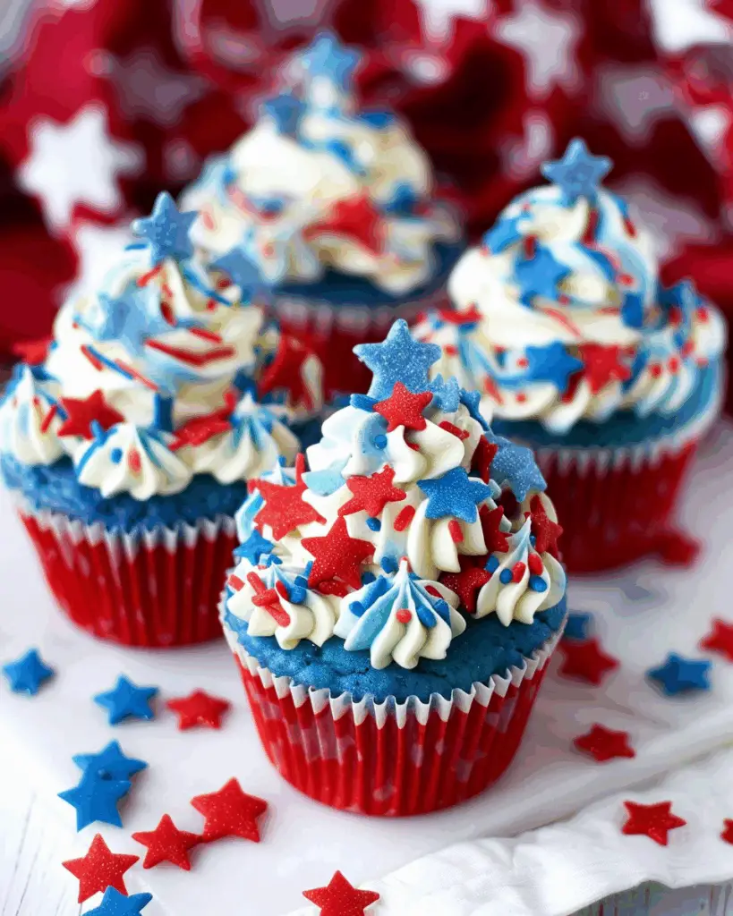 4th of July Mini Vanilla Cupcakes