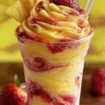 Pineapple Strawberry Swirled Slushies