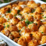 Sausage Cream Cheese Tater Tot Breakfast Casserole Recipe