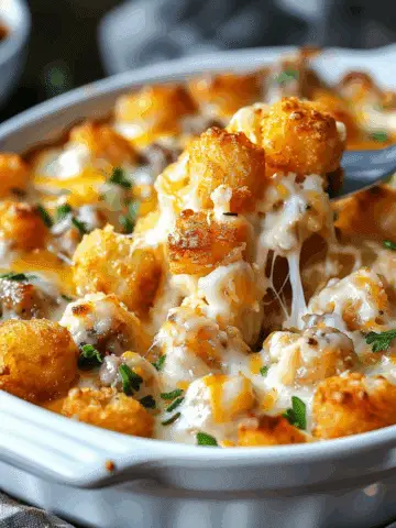 Sausage Cream Cheese Tater Tot Breakfast Casserole Recipe