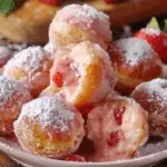 Strawberry Cheesecake Stuffed Donut Holes